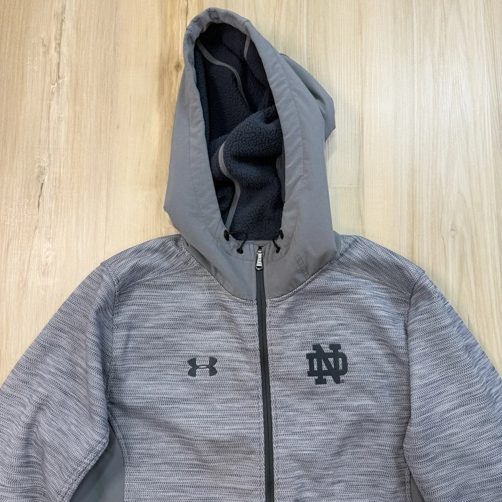 Under Armour Notre Dame Fighting Irish NCAA Mens Large Jacket Full Zip ColdGear